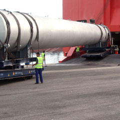 Loading onto RORO vessel.